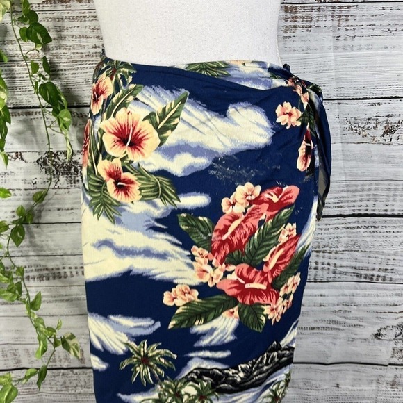 Jones New York Sport Wrap Skirt Plus 18W Hawaiian Tropical Cover Up Sarongs Slim - Picture 2 of 12
